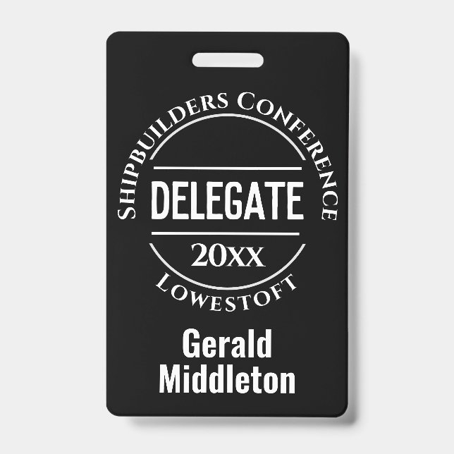 Crachá de Delegado de Conferência (Frente)