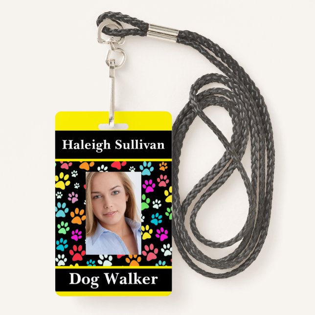 Crachá de Dog Walker Lanyard (Frente com cordão)
