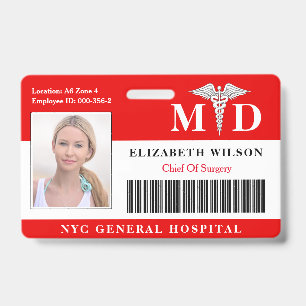 Crachá de Doutor em Medicina ID de Foto de Funci