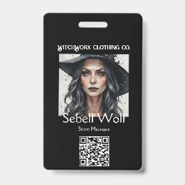 Crachá de Empregado do Pentágono Preto Gótico