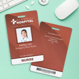 Crachá de Enfermeiro do Hospital Rust com Foto e C
