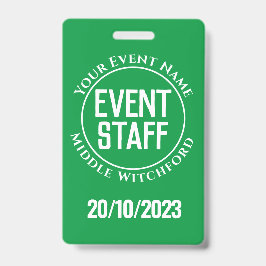 Crachá de Equipe de Evento
