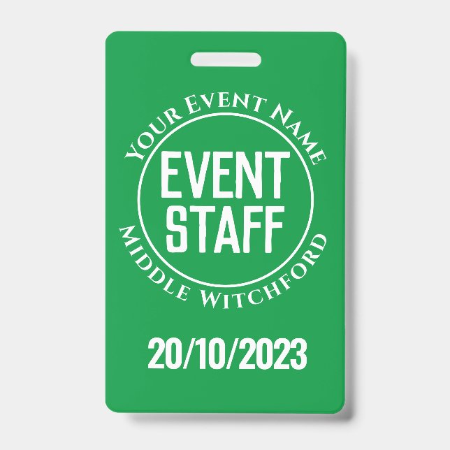 Crachá de Equipe de Evento (Frente)
