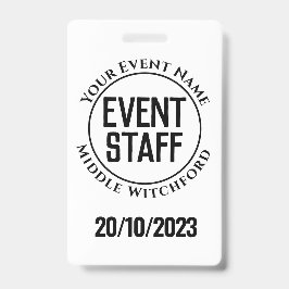 Crachá de Equipe de Evento
