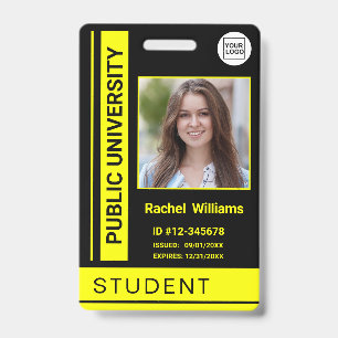 Crachá de estudante escola universidade amarelo