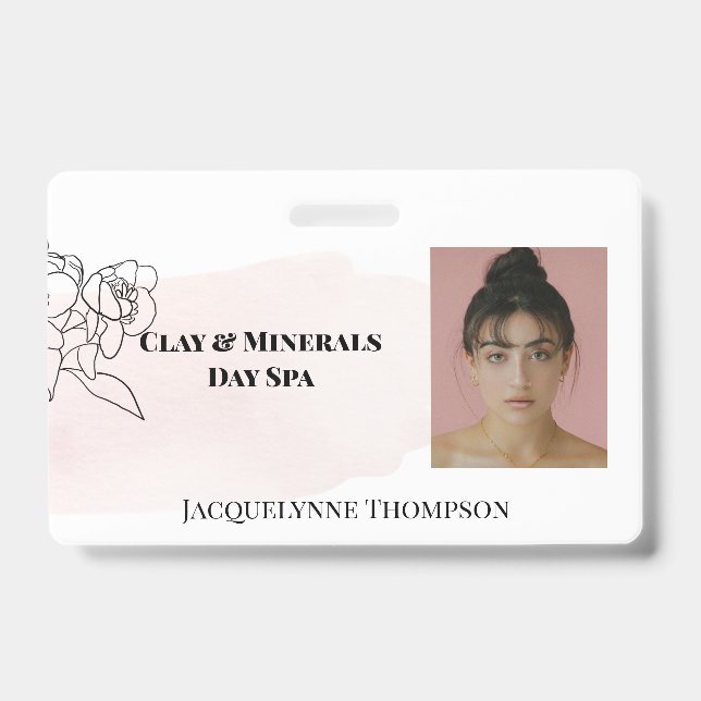 Crachá de Etiqueta de Fotografia Feminina (Frente)