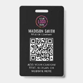 Crachá de Evento com Logotipo Preto Moderno em Cód