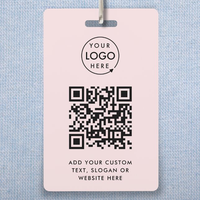 Crachá de Evento com QR Code | Crachás de Identifi (Professional ID badge template with interactive QR code for events & small business promotion.)