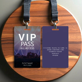 Crachá de Evento de Acesso Total VIP Personalizado