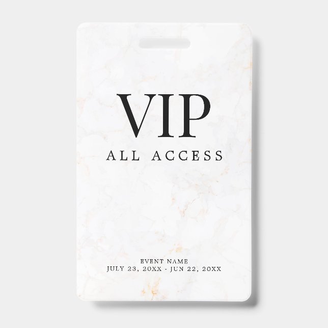 Crachá de Evento de Acesso Total VIP Personalizado (Frente)