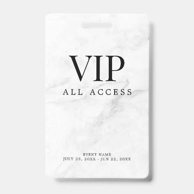 Crachá de Evento de Acesso Total VIP Personalizado (Frente)