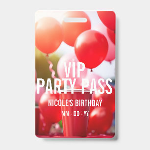 Crachá de Evento de Festa de Aniversário VIP