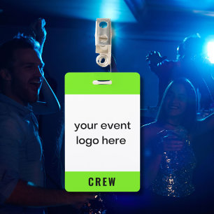 Crachá de Evento de Funcionarios Verde Neon