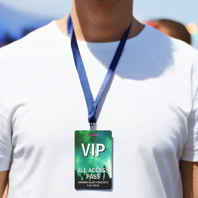 Crachá de Evento de Música com Acesso Total VIP (VIP All Access Pass Concert Event Badge)
