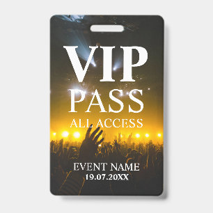Crachá de evento de QR Code VIP personalizado