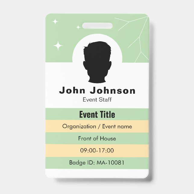 Crachá de evento é personalizável (Frente)