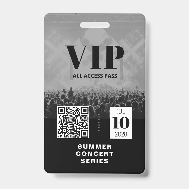 Crachá de Evento QR Code de Acesso Total VIP (Frente)