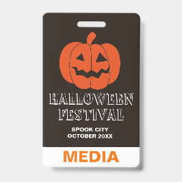 Crachá de Evento Vertical Especial do Halloween