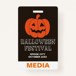 Crachá de Evento Vertical Especial do Halloween