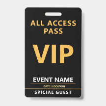 Crachá de Evento VIP – Design de Passe de Acesso T