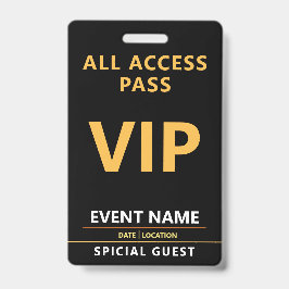 Crachá de Evento VIP – Design de Passe de Acesso T