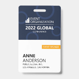Crachá de Eventos de Conferência de Negócios Moder