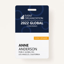 Crachá de Eventos de Conferência de Negócios Moder