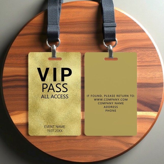Crachá de Folha Dourada do Evento VIP de Acesso To (Criador carregado)