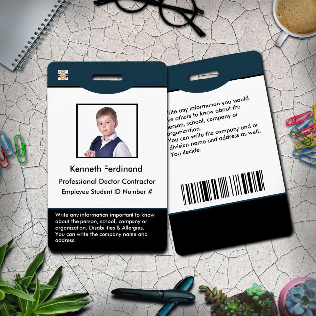 Crachá de Foto Código de Barras do Cartão de Ident (ID Identification Card Bar Code Photo Badge is great for your employees and volunteers to use. )