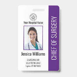 Crachá de Foto de Colaborador Médico Personalizado
