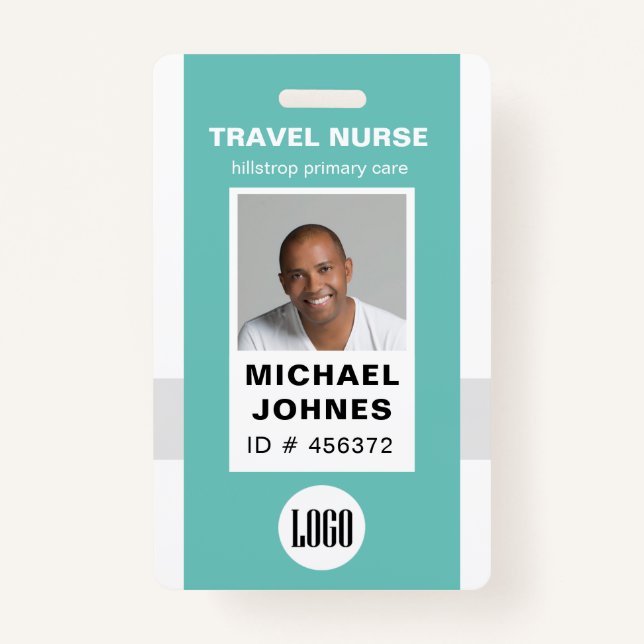 crachá de foto de enfermeiro do funcionário e nome (Frente)