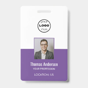 Crachá de Foto de Funcionário com Logotipo Empresa