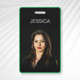 Crachá de Foto de Funcionário Corporativo Preto Mí