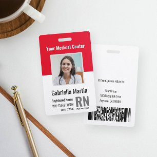 Crachá de Foto de Funcionário Médico Personalizado