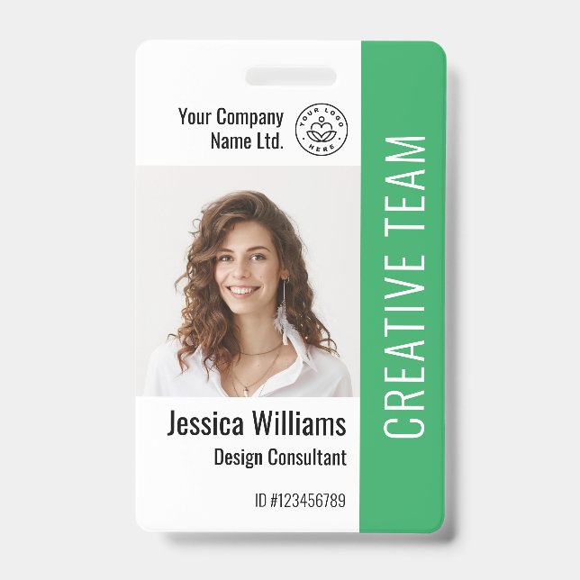 Crachá de Foto de Funcionário Personalizado com No (Frente)