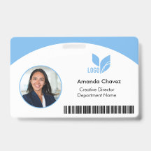 Crachá de Foto de Funcionário QR Código de Barras