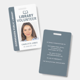 Crachá de Foto de Voluntário da Biblioteca