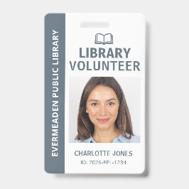 Crachá de Foto de Voluntário da Biblioteca