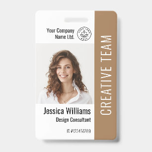 Crachá de Foto ID Personalizado com Nome e Logotip