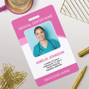 Crachá de Foto Personalizado de Funcionário de Hos