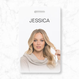 Crachá de Foto Personalizado Moderno Minimalista C