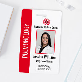 Crachá de Foto Personalizado Vermelho para Funcion