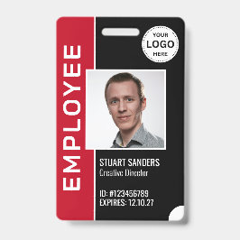 Crachá de Fotografias do Logotipo Corporativo Verm