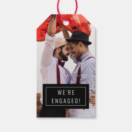 Crachá de fotos | Anúncio de Noivado | Etiqueta de