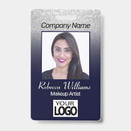 Crachá de fotos - Marinho azul com brilho de faux