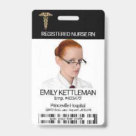 Crachá de fotos no campo médico - Logotipo Dourado