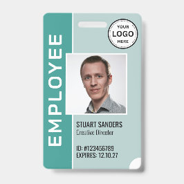 Crachá de fotos para funcionários do logotipo corp
