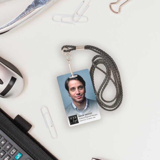 Crachá de Funcionário com Foto e Pequeno Logotipo (Criador carregado)