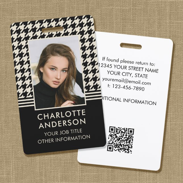 Crachá de Funcionário com Foto Personalizada Chic  (Criador carregado)