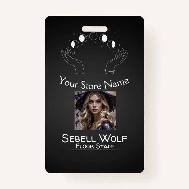 Crachá de Funcionário da Fase da Lua Gradiente (Frente)